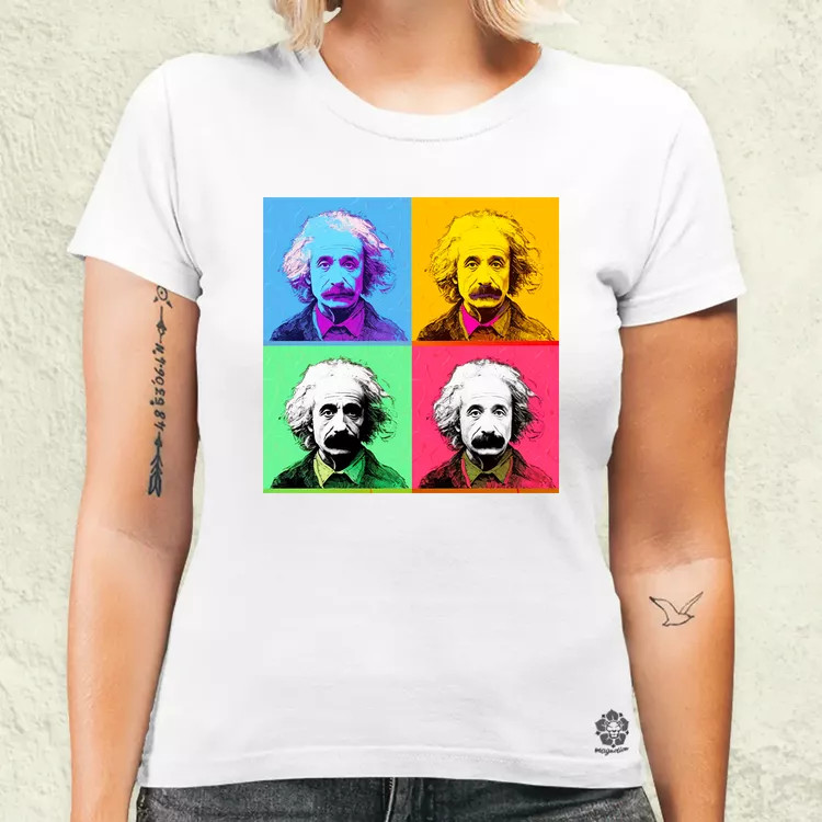 Pop art Einstein v6 női póló