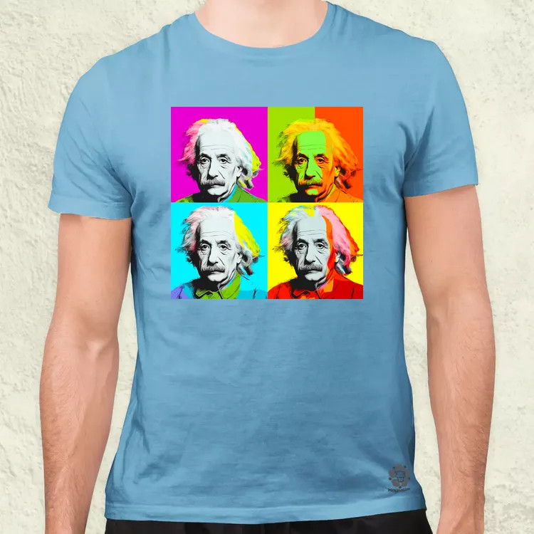 Pop art Einstein v8 férfi póló