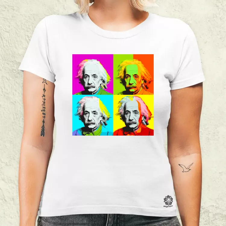 Pop art Einstein v8 női póló