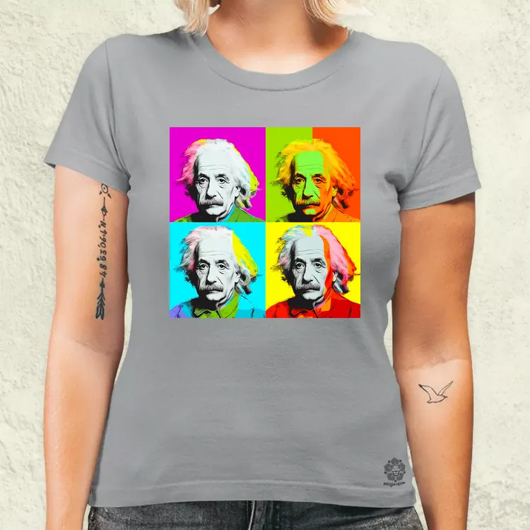 Pop art Einstein v8 női póló