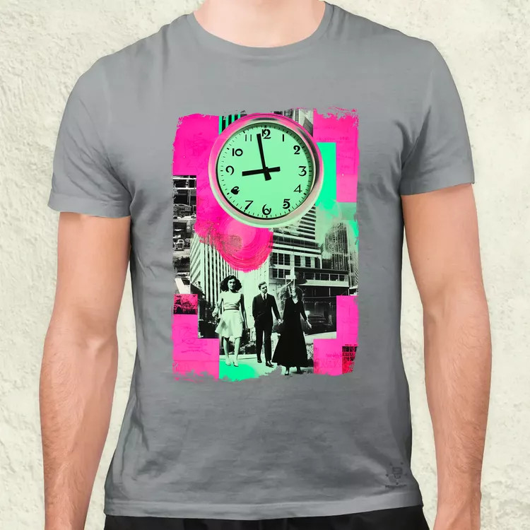 Pop art idő kollázs v1 férfi póló
