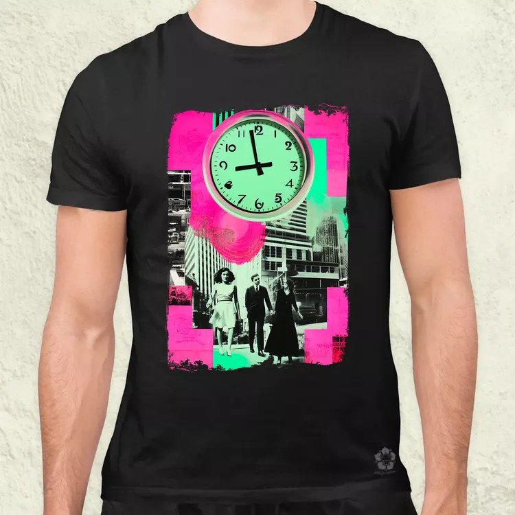 Pop art idő kollázs v1 férfi póló