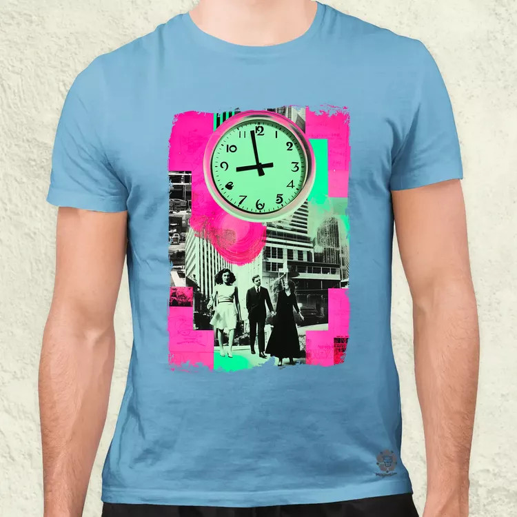 Pop art idő kollázs v1 férfi póló