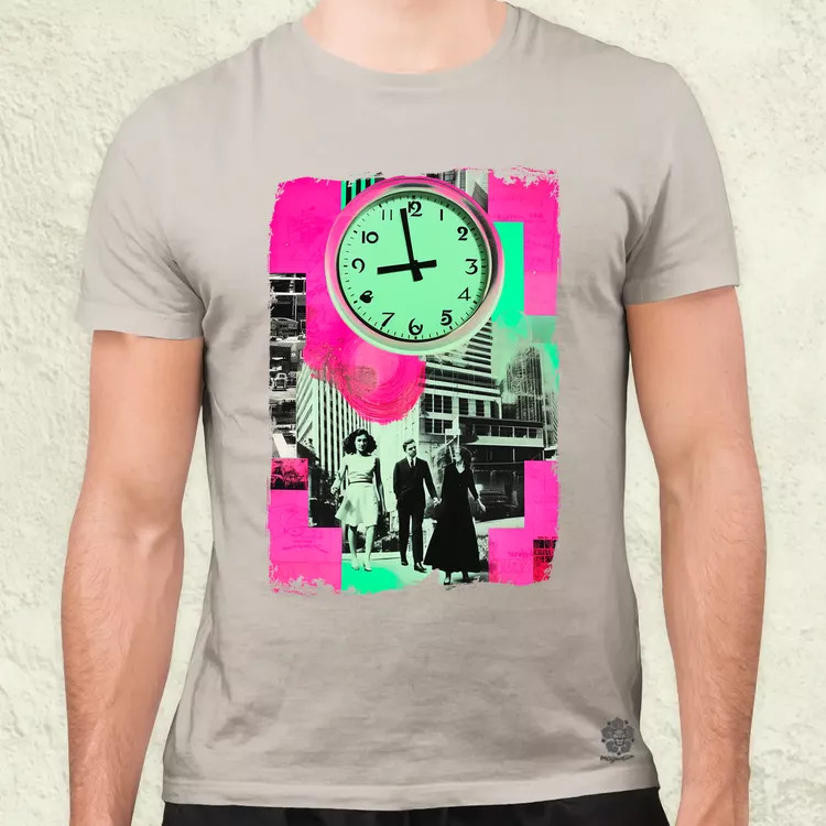 Pop art idő kollázs v1 férfi póló