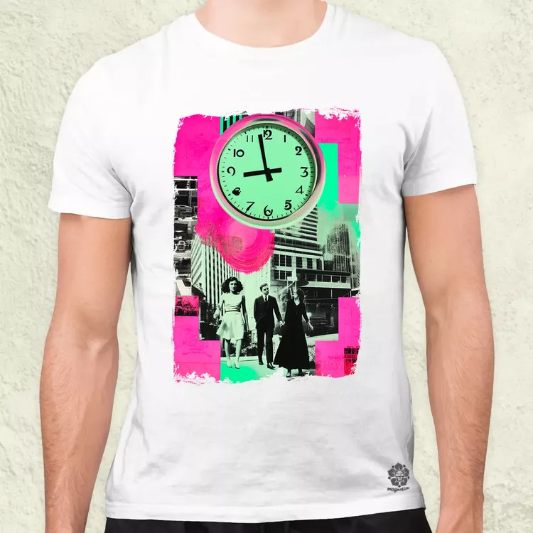 Pop art idő kollázs v1 férfi póló