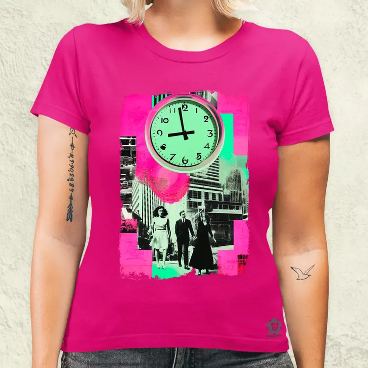 Pop art idő kollázs v1 női póló