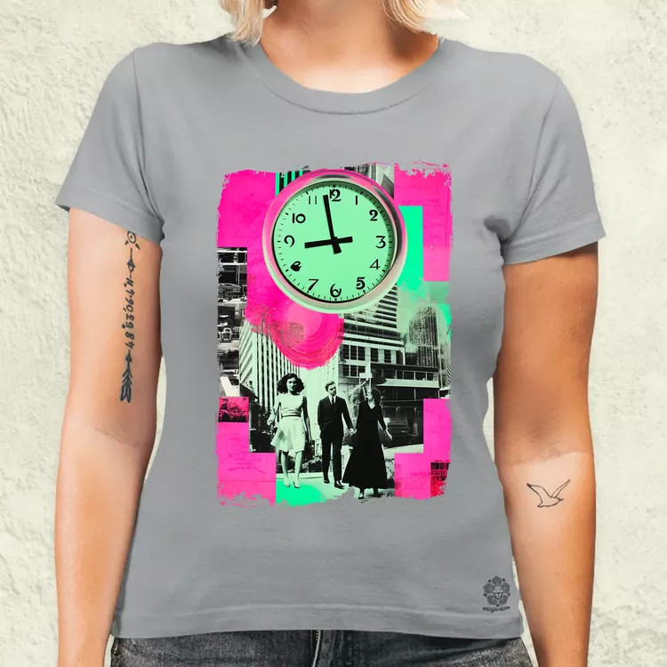 Pop art idő kollázs v1 női póló