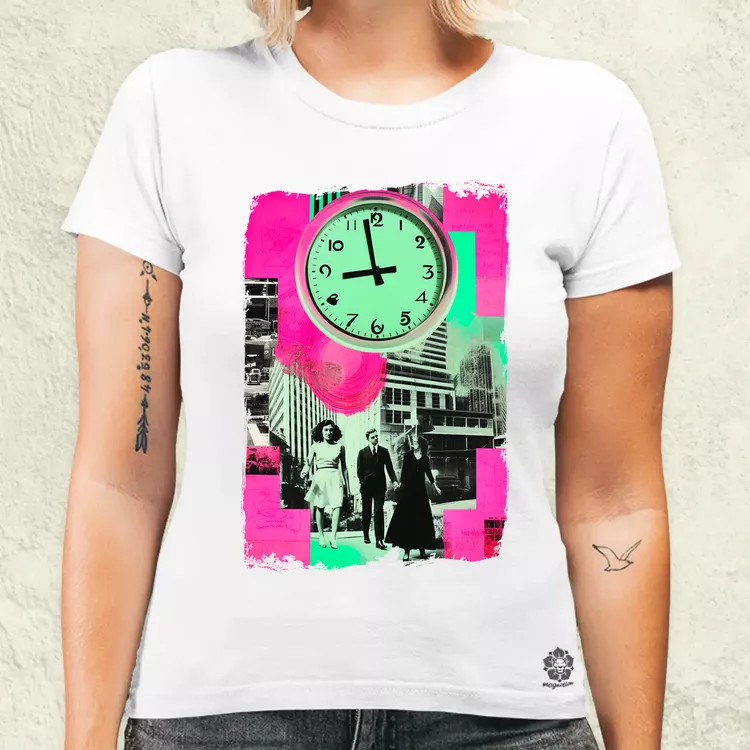 Pop art idő kollázs v1 női póló