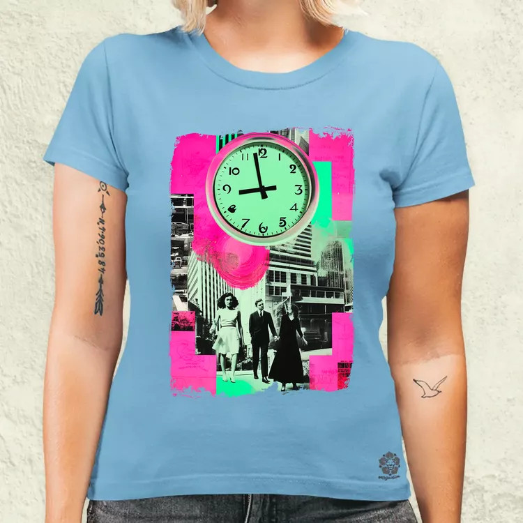 Pop art idő kollázs v1 női póló