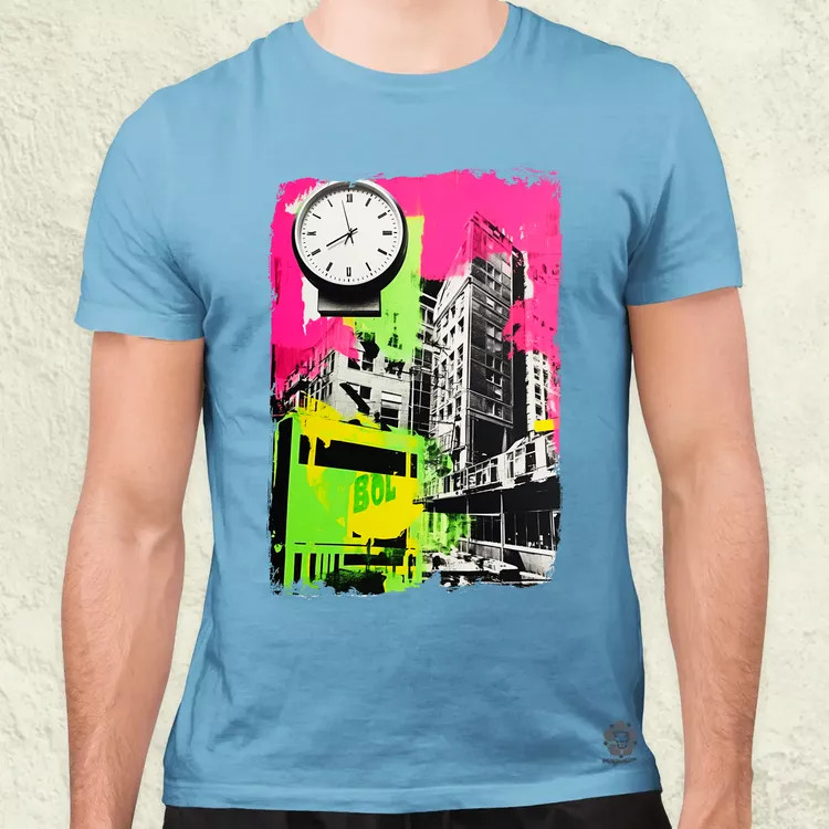 Pop art idő kollázs v2 férfi póló