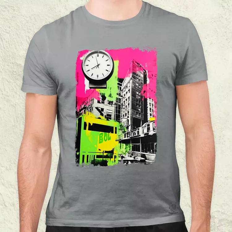 Pop art idő kollázs v2 férfi póló