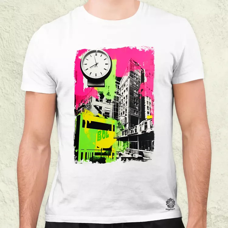 Pop art idő kollázs v2 férfi póló