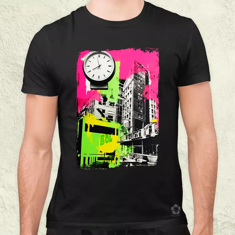 Pop art idő kollázs v2 férfi póló