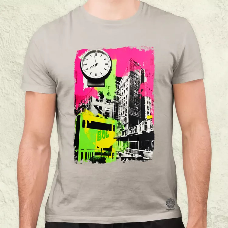 Pop art idő kollázs v2 férfi póló