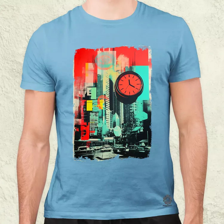 Pop art idő kollázs v3 férfi póló