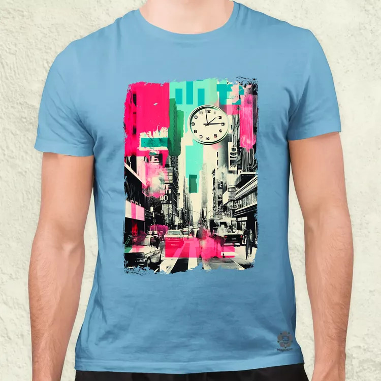 Pop art idő kollázs v4 férfi póló