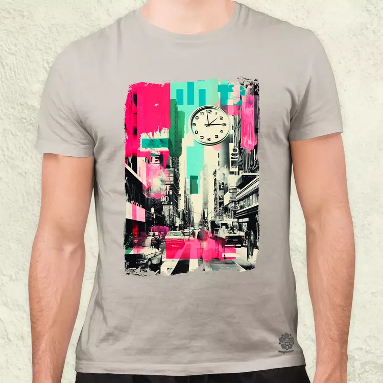 Pop art idő kollázs v4 férfi póló