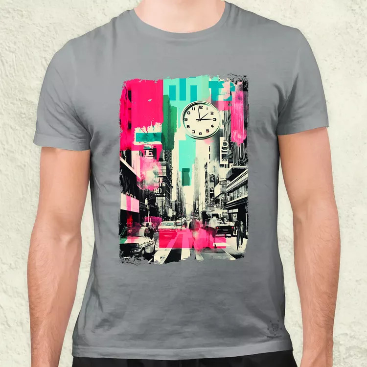 Pop art idő kollázs v4 férfi póló