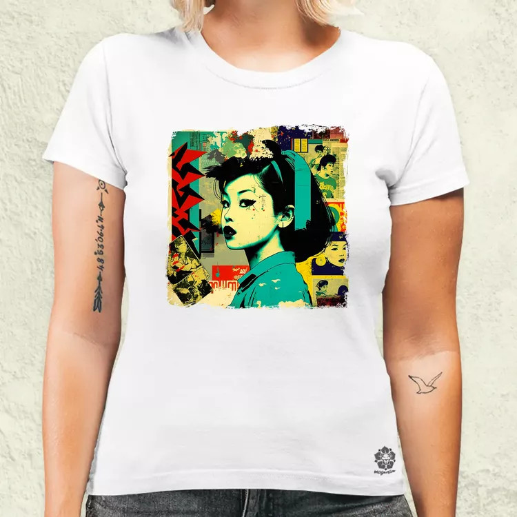 Pop art kollázs v1 női póló
