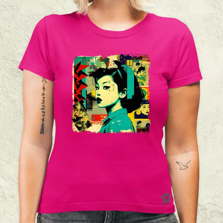 Pop art kollázs v1 női póló