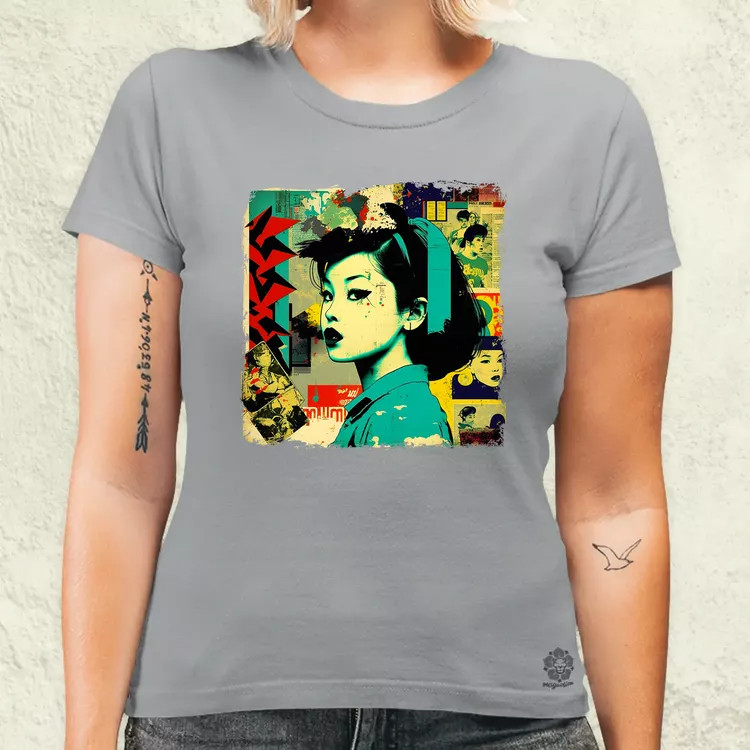 Pop art kollázs v1 női póló