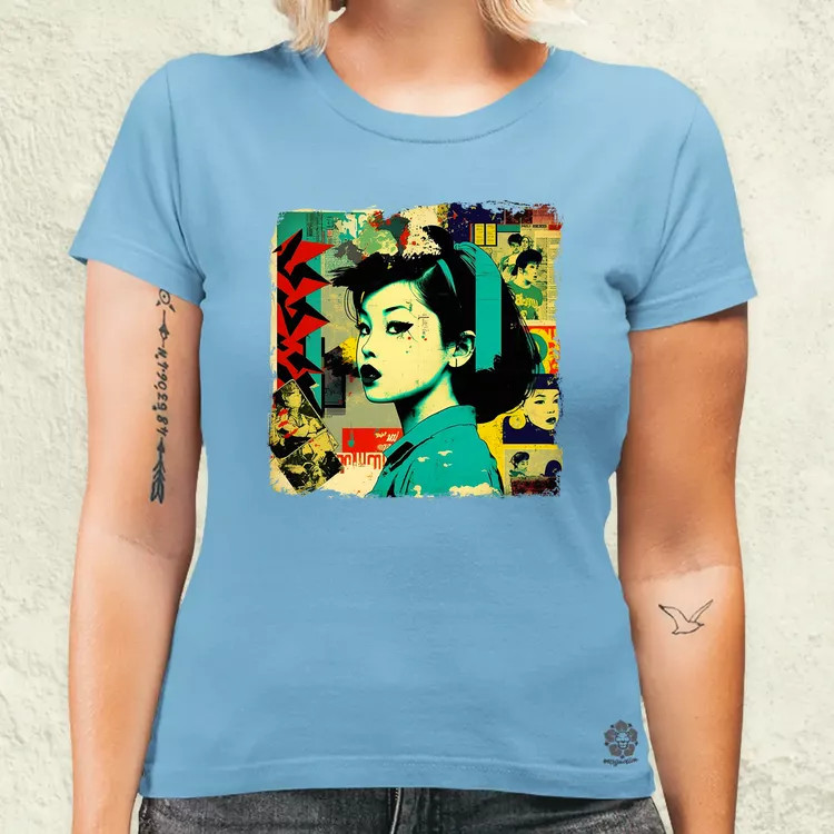 Pop art kollázs v1 női póló