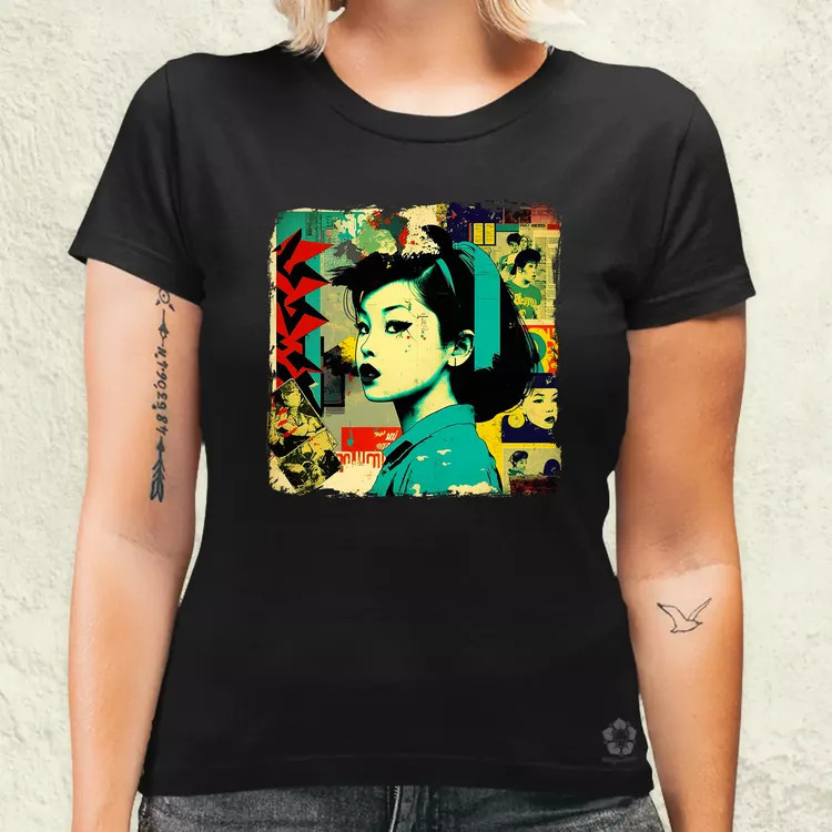 Pop art kollázs v1 női póló