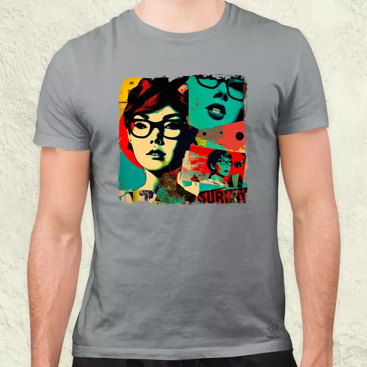 Pop art kollázs v2 férfi póló