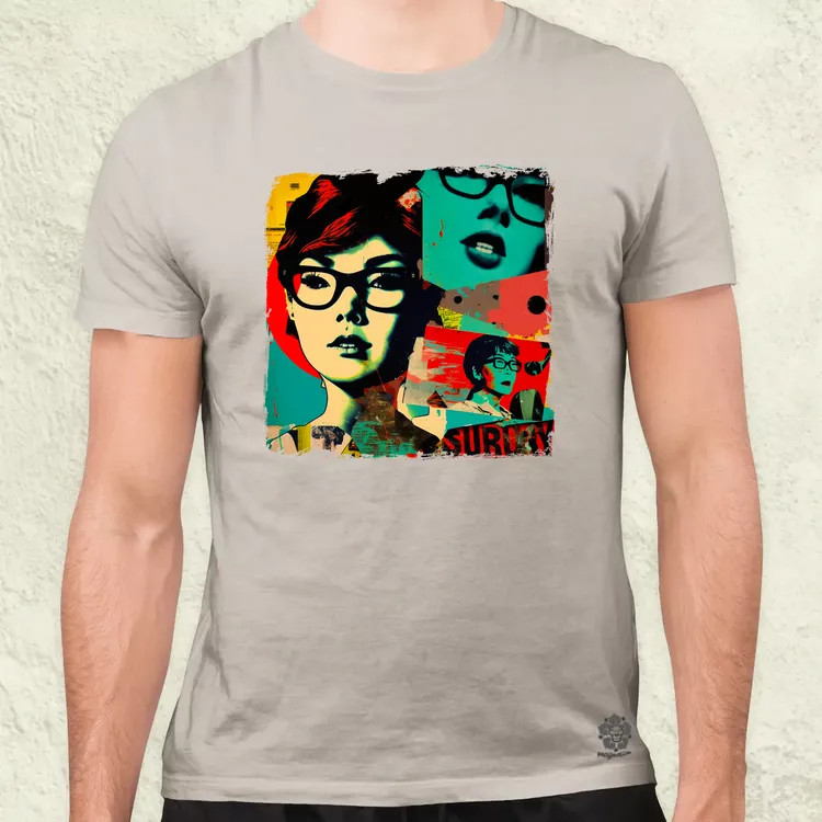 Pop art kollázs v2 férfi póló