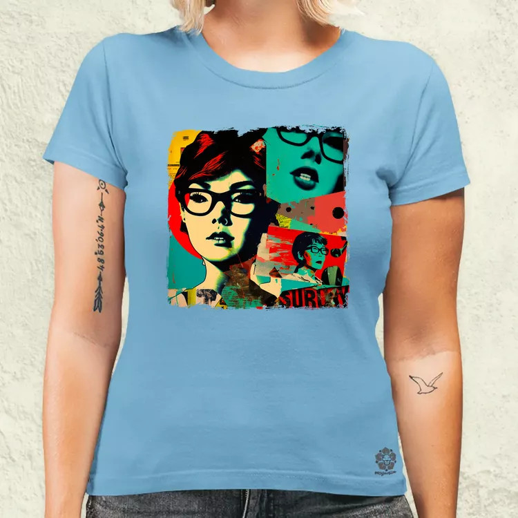 Pop art kollázs v2 női póló