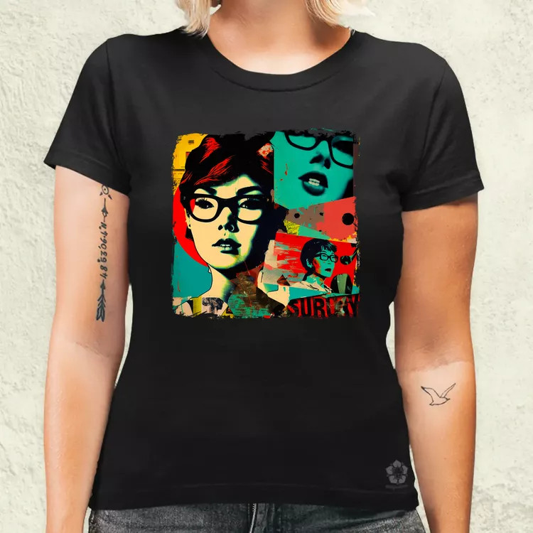 Pop art kollázs v2 női póló
