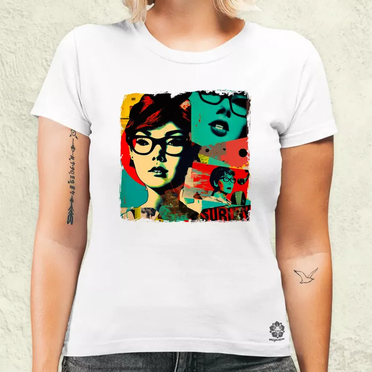 Pop art kollázs v2 női póló
