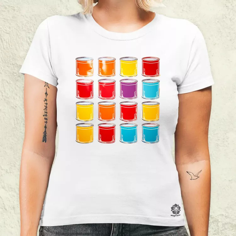 Pop art konzervdobozok v1 női póló