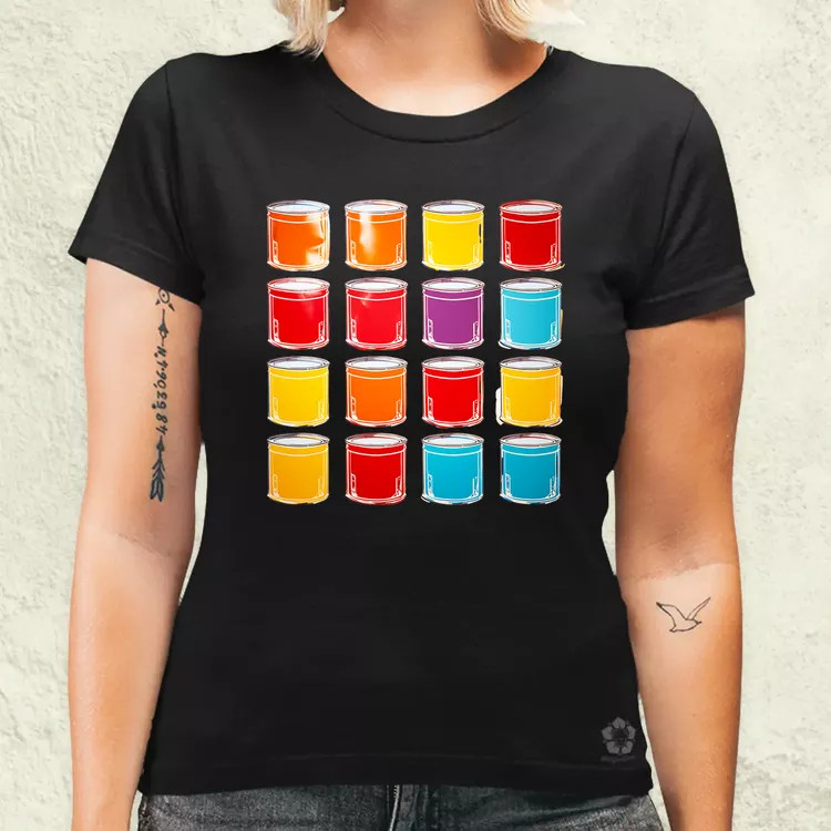 Pop art konzervdobozok v1 női póló