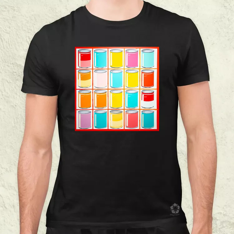 Pop art konzervdobozok v2 férfi póló