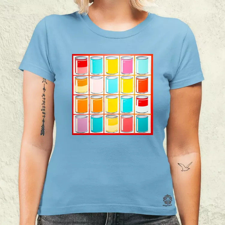 Pop art konzervdobozok v2 női póló