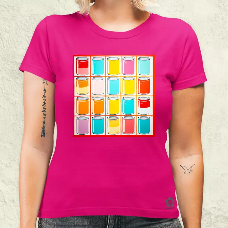 Pop art konzervdobozok v2 női póló
