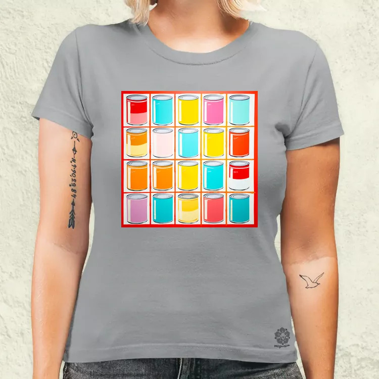 Pop art konzervdobozok v2 női póló