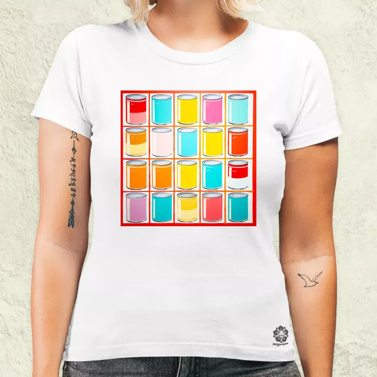 Pop art konzervdobozok v2 női póló