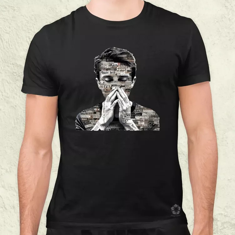 Szavak kollázs v1 férfi póló