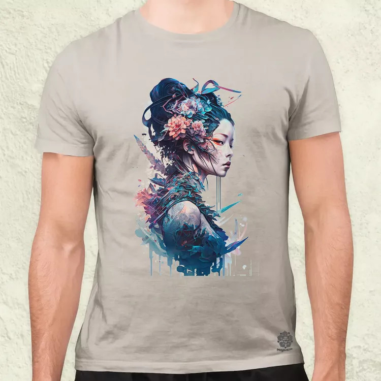 Cyberpunk Gésa v3 férfi póló