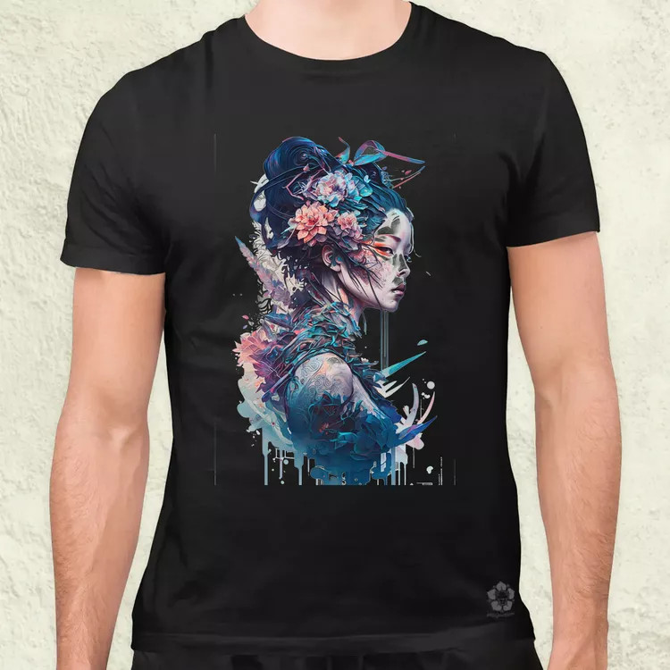 Cyberpunk Gésa v3 férfi póló