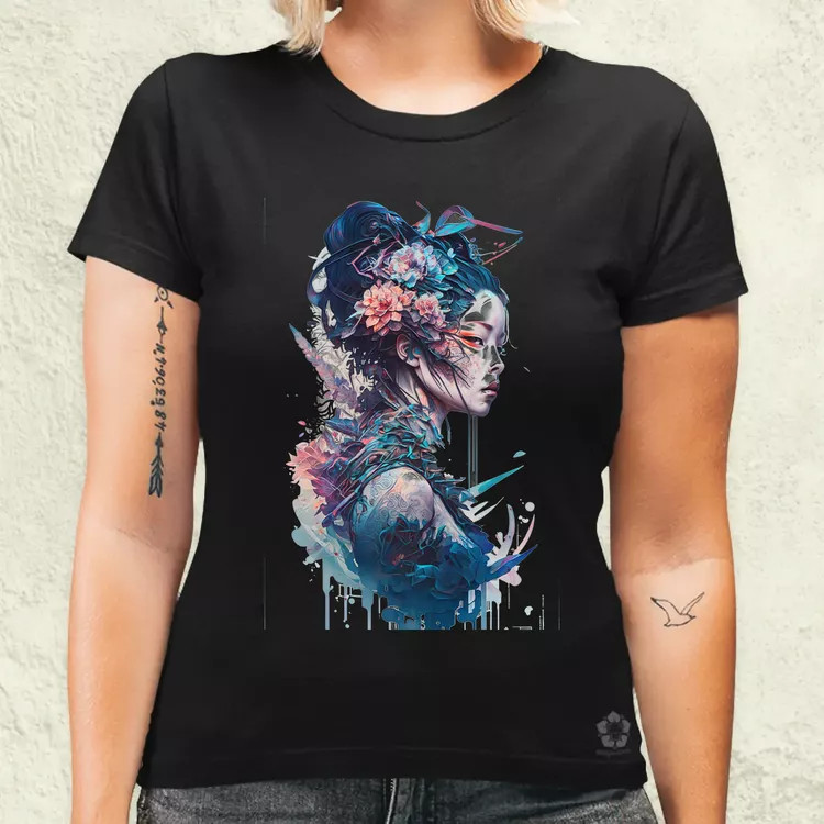 Cyberpunk Gésa v3 női póló