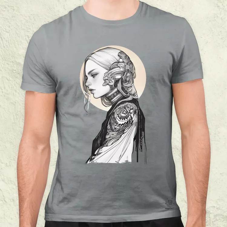 Dark cyberpunk portré v1 férfi póló