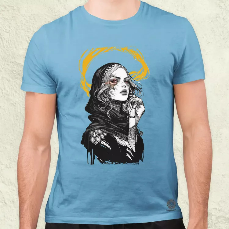 Dark cyberpunk portré v11 férfi póló