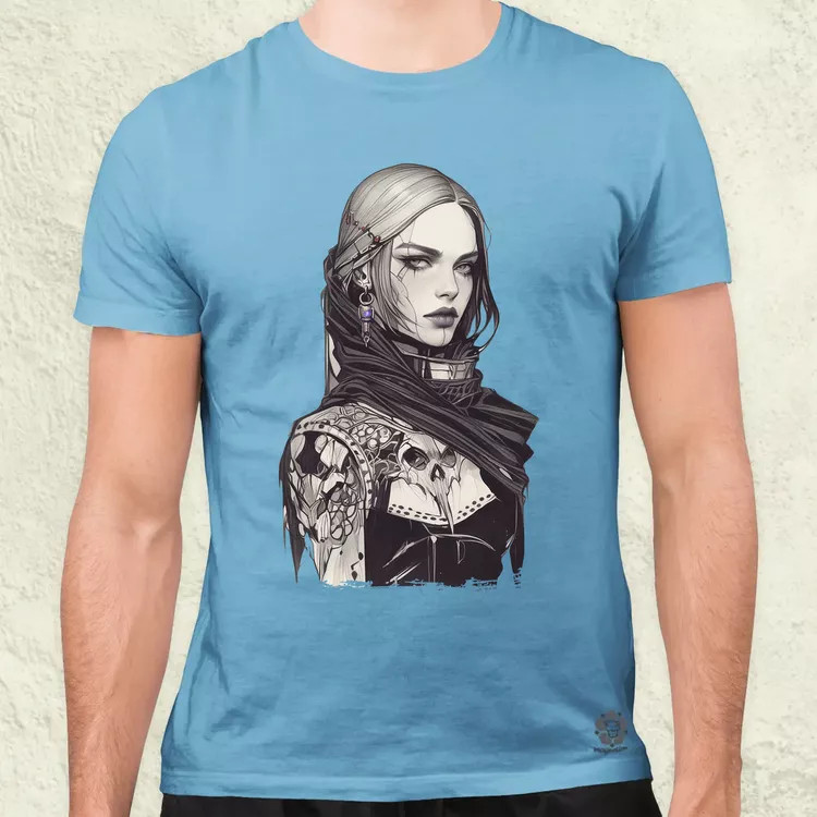 Dark cyberpunk portré v12 férfi póló