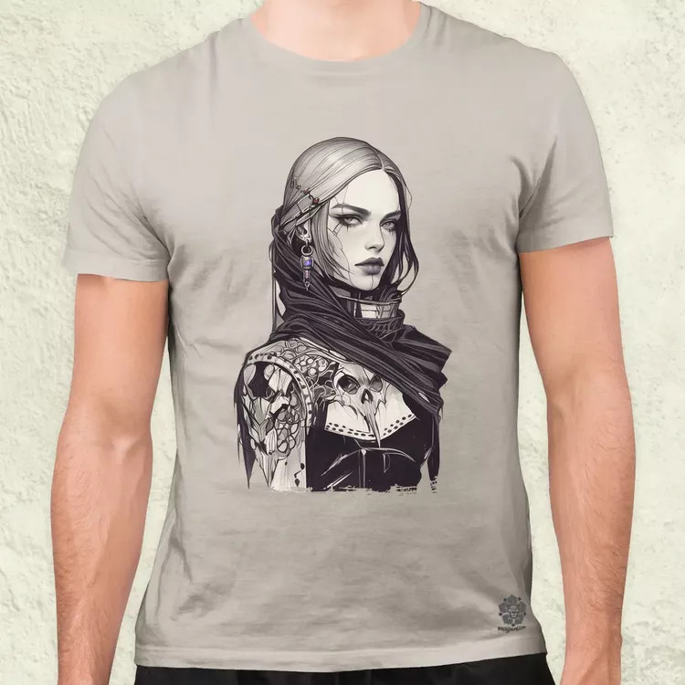 Dark cyberpunk portré v12 férfi póló