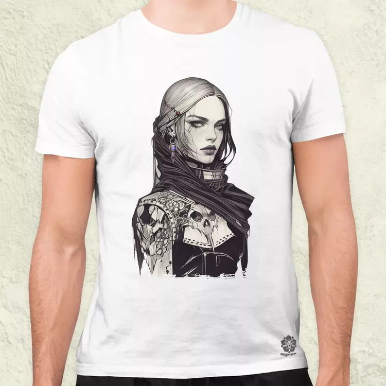 Dark cyberpunk portré v12 férfi póló