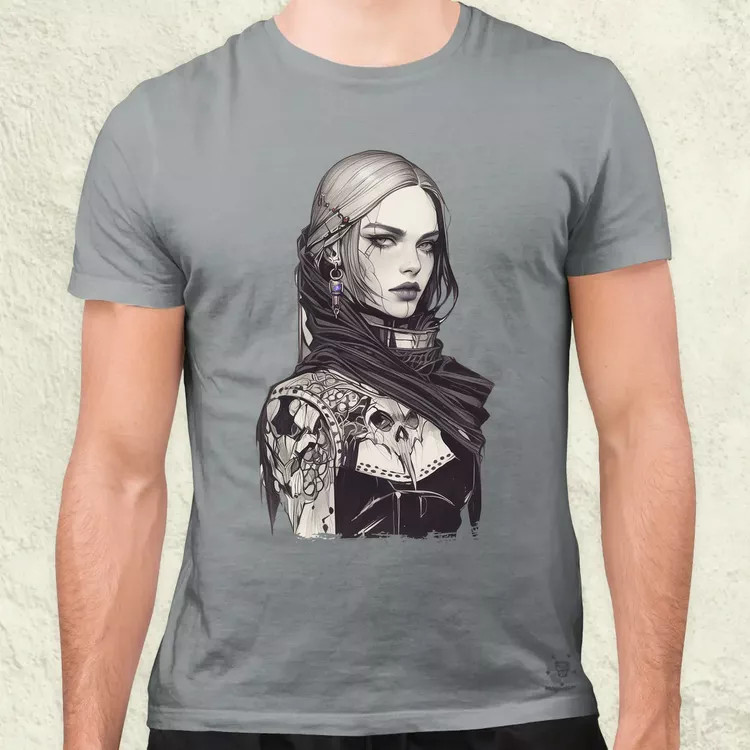 Dark cyberpunk portré v12 férfi póló