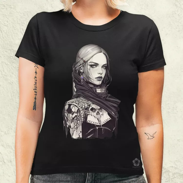 Dark cyberpunk portré v12 női póló
